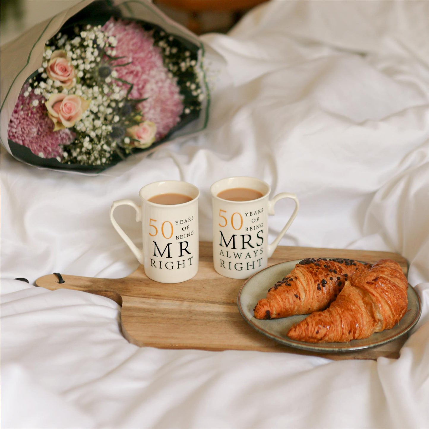 50th Anniversary New Bone China Mug Set - 300ml