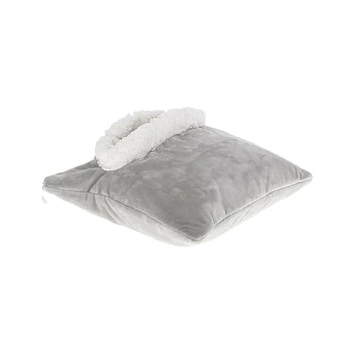Grey Heated Fleece Pillow