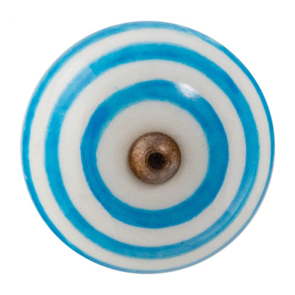 Round Stripe Ceramic Cabinet Knob