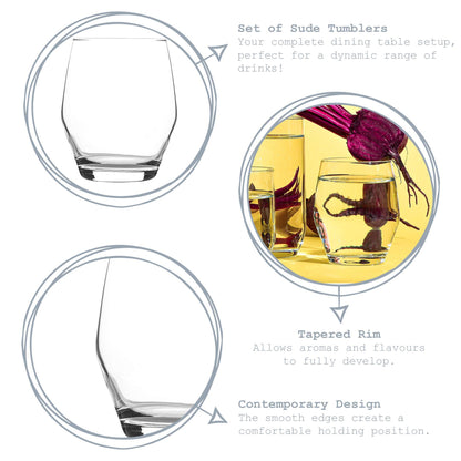 315ml Sude Tumbler Glasses - Pack of Six