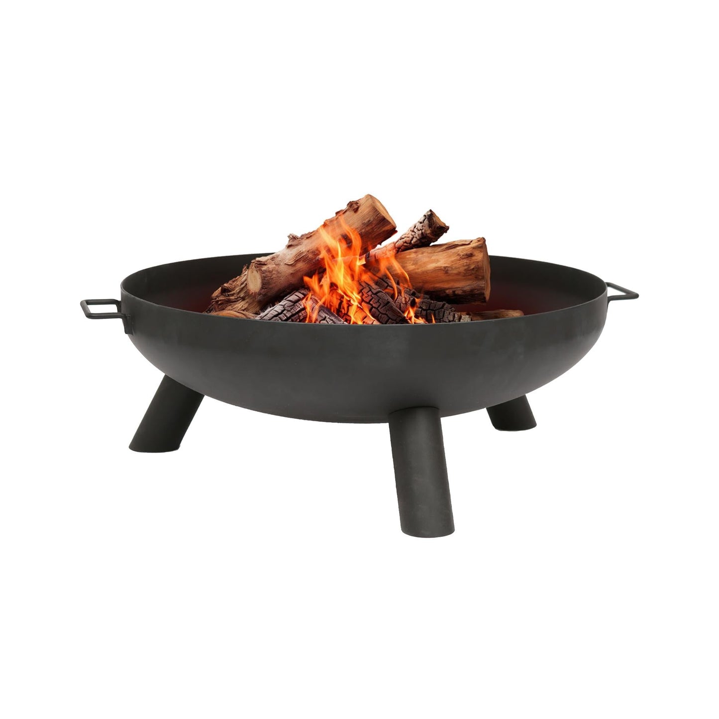 Large Round Iron Fire Pit - 68cm - Black