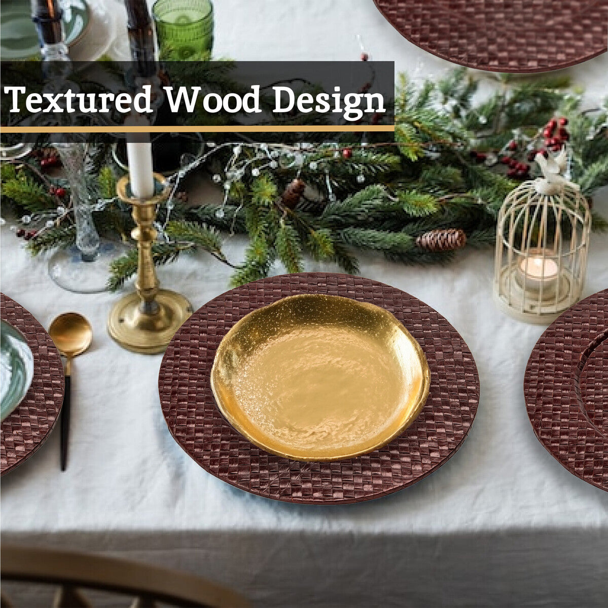 Pandanus Brown Charger Plate