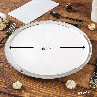 Ida Set of Four 32cm Dia Embossed Coupe Charger Plates