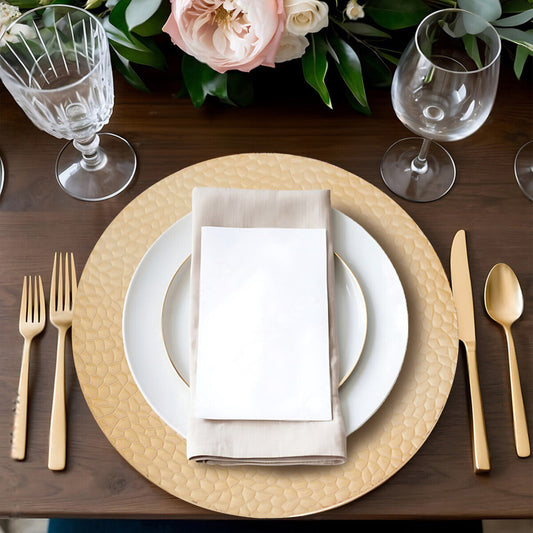 Dia Gold Charger Plate With Hammered Rim