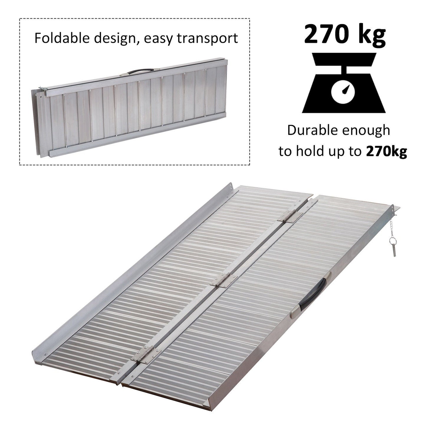 Folding Aluminium Ramp Wheelchairs/Scooters/Pet Mobility Ramp W/Handle 40"