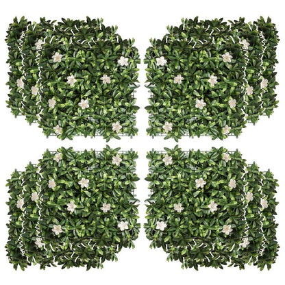 Outsunny 12Pcs 20" X 20" Artificial Boxwood Wall Panel Rhododendron Privacy Fence Screen