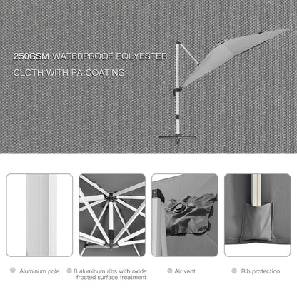 3m Square Cantilever Roma Parasol