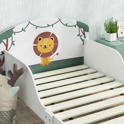 AIYAPLAY Toddler Bed, Lion-Themed Kids Bed Frame with Storage