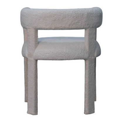 Artisan Furniture Solid Wood White Boucle Occasional Chair