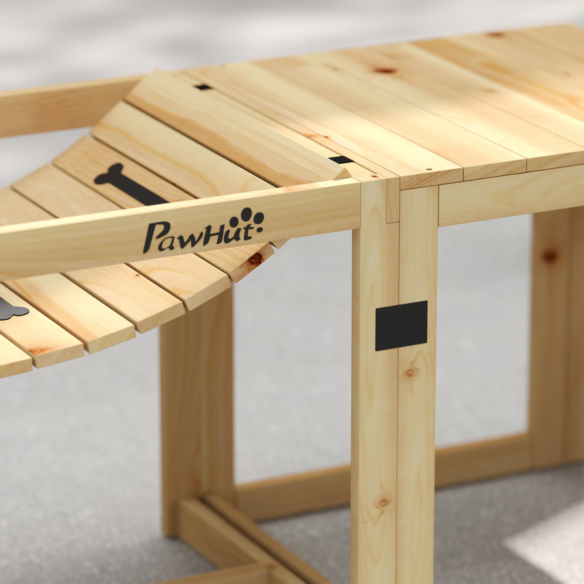 PawHut 3 Pieces Wooden Dog Agility Training Equipment, Natural Wood