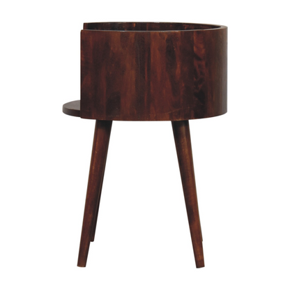 Artisan Furniture Solid Wood Chestnut Round Open Slot Bedside