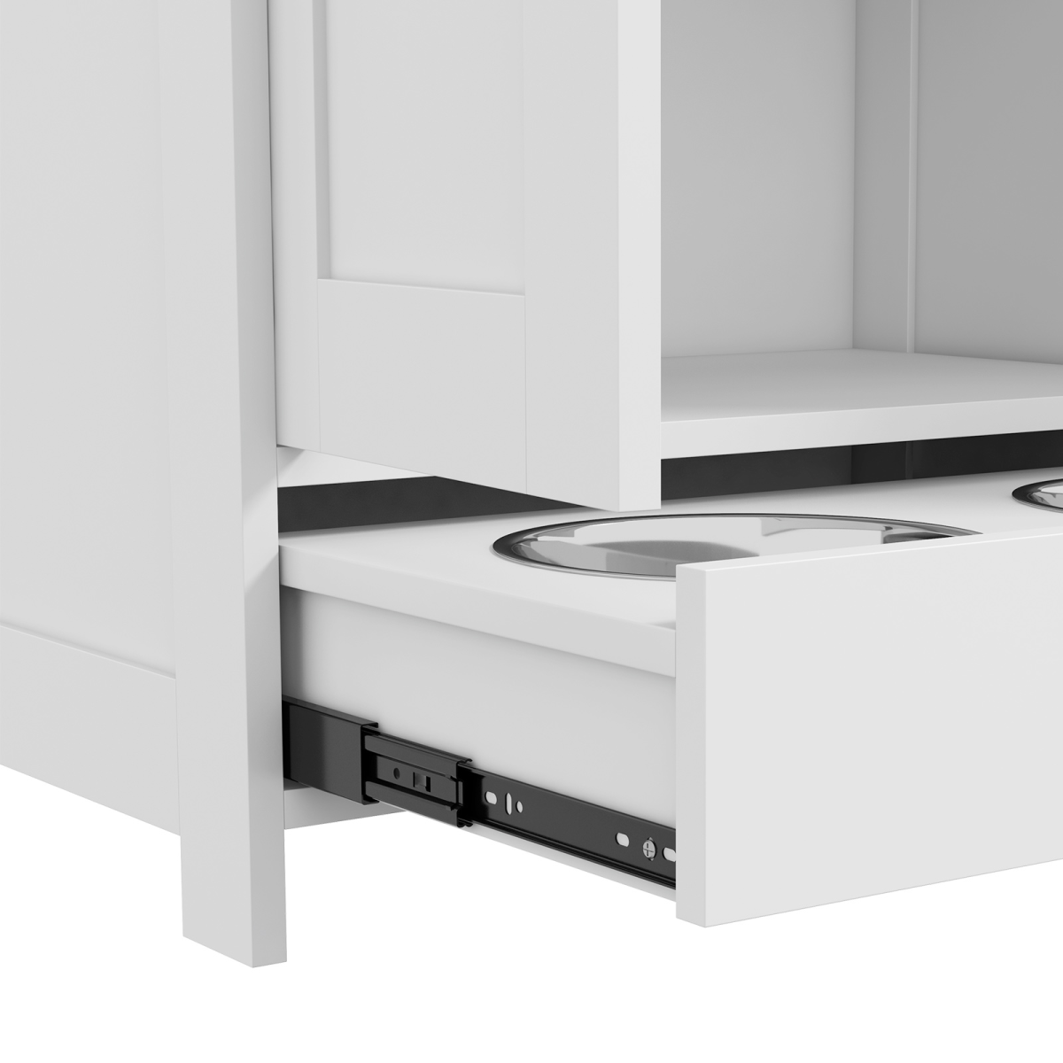 PawHut Dog Feeding Station with Storage, Pet Feeding Station with Dog Bowls