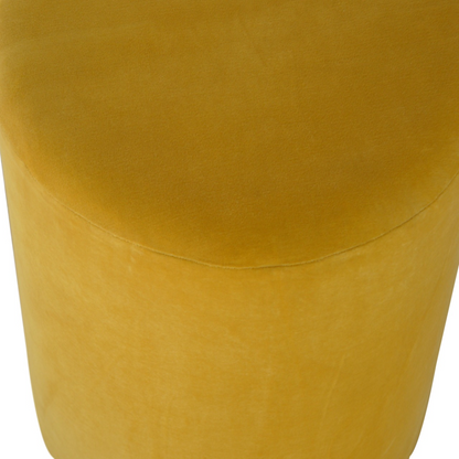 Artisan Furniture Solid Mango Wood IN818 - Mustard Velvet Footstool with Gold Base