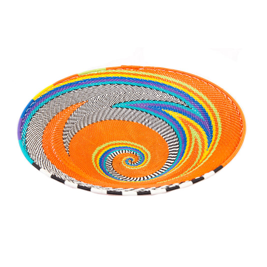 Zulu Telephone Wire Bowl Orange TR16 30cm