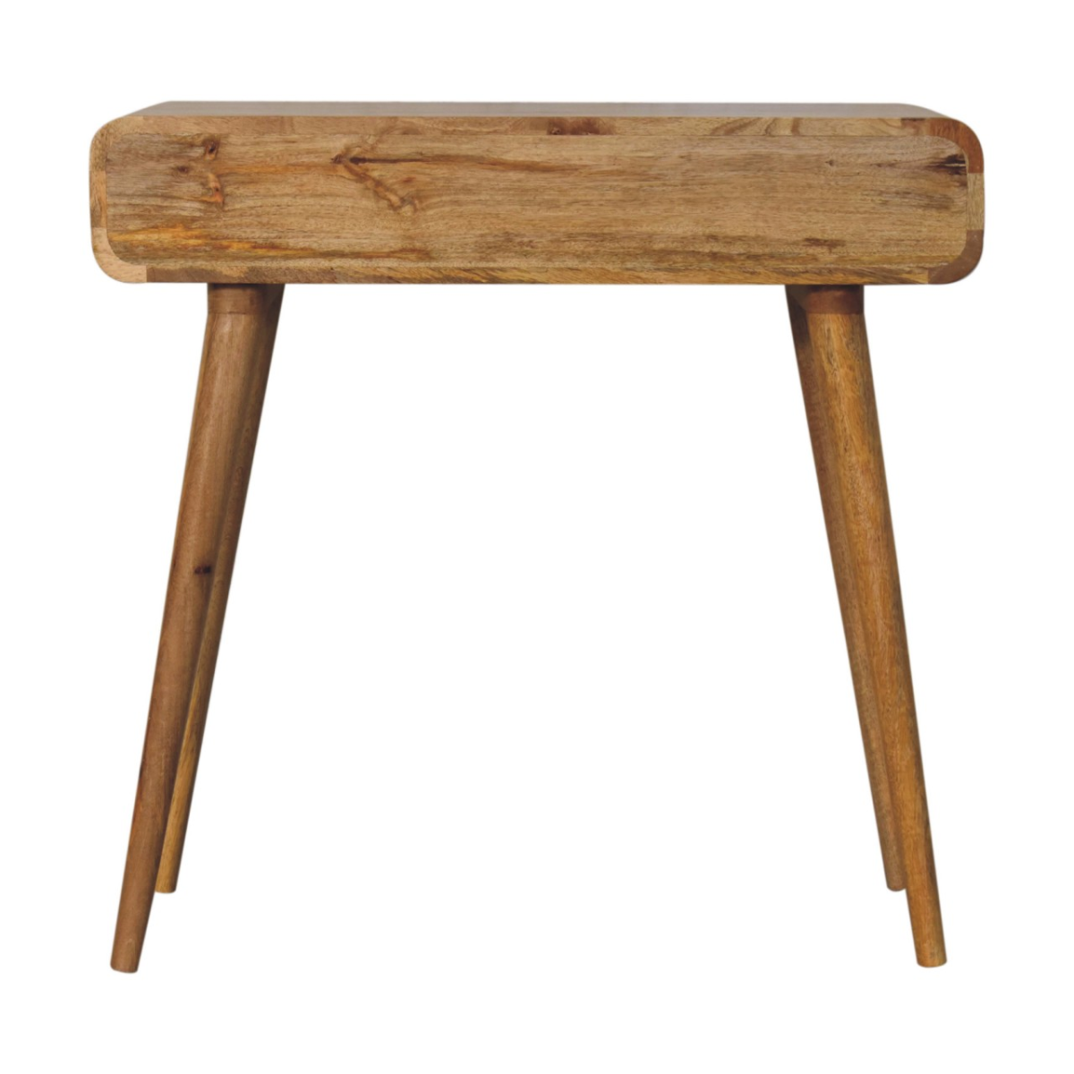 Artisan Furniture Solid Wood Oak-ish Curved Hallway Table, 2 Drawers, Brown