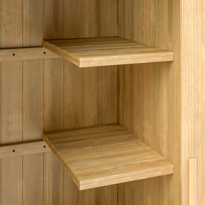 Outsunny Wooden Small Garden Shed with 3 Shelves and Tilt Roof