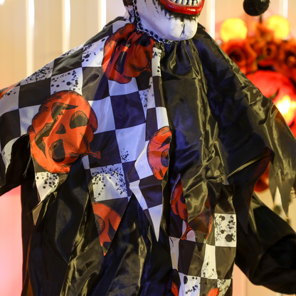 Outsunny Sound Activated Halloween Animatronics Clown with Red Light Up Eyes