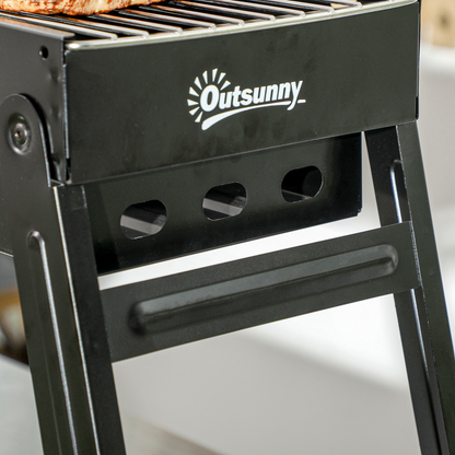 Outsunny Portable Charcoal Grill with Pull-Out Charcoal Basin
