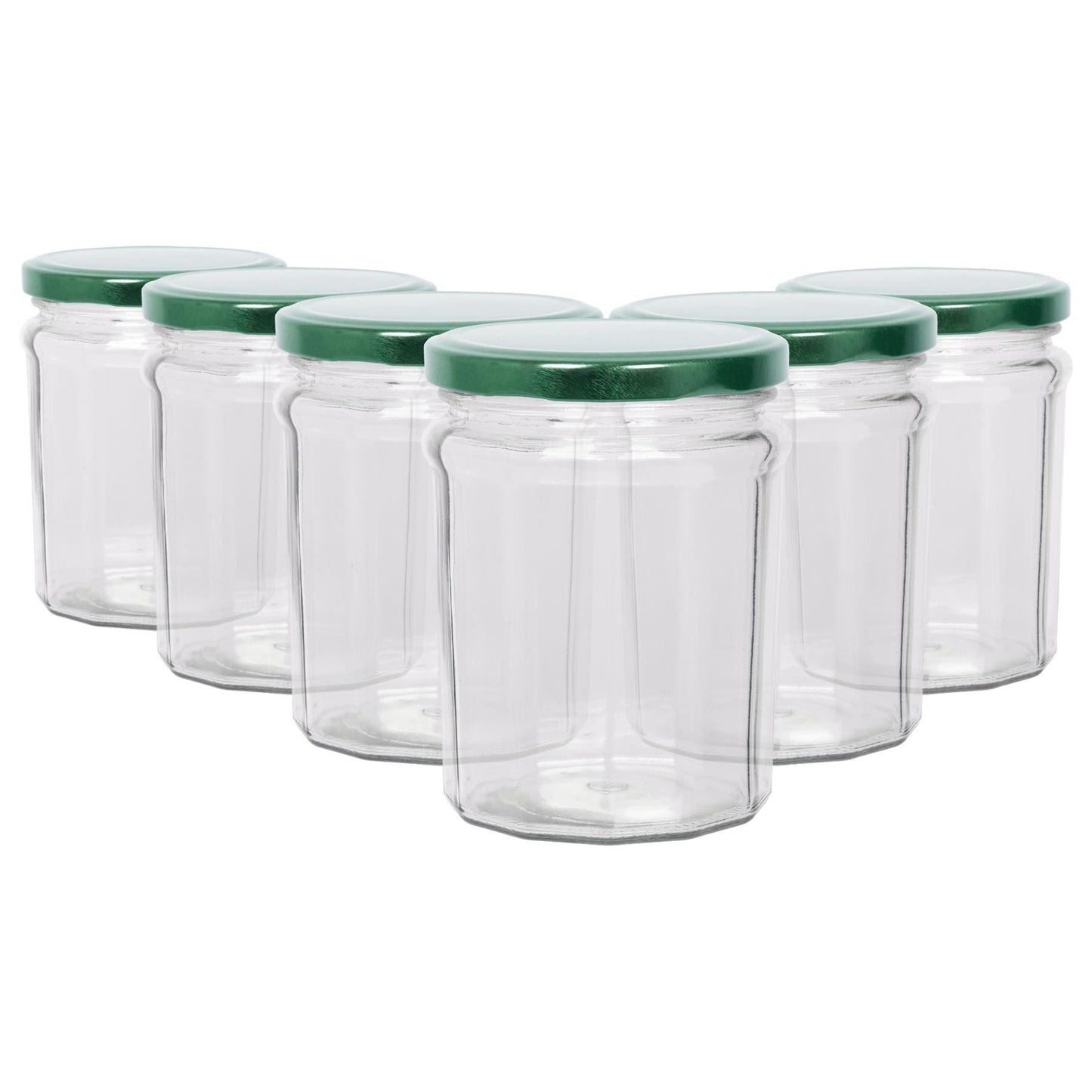 380ml Glass Jam Jars with Lids - Pack of 6