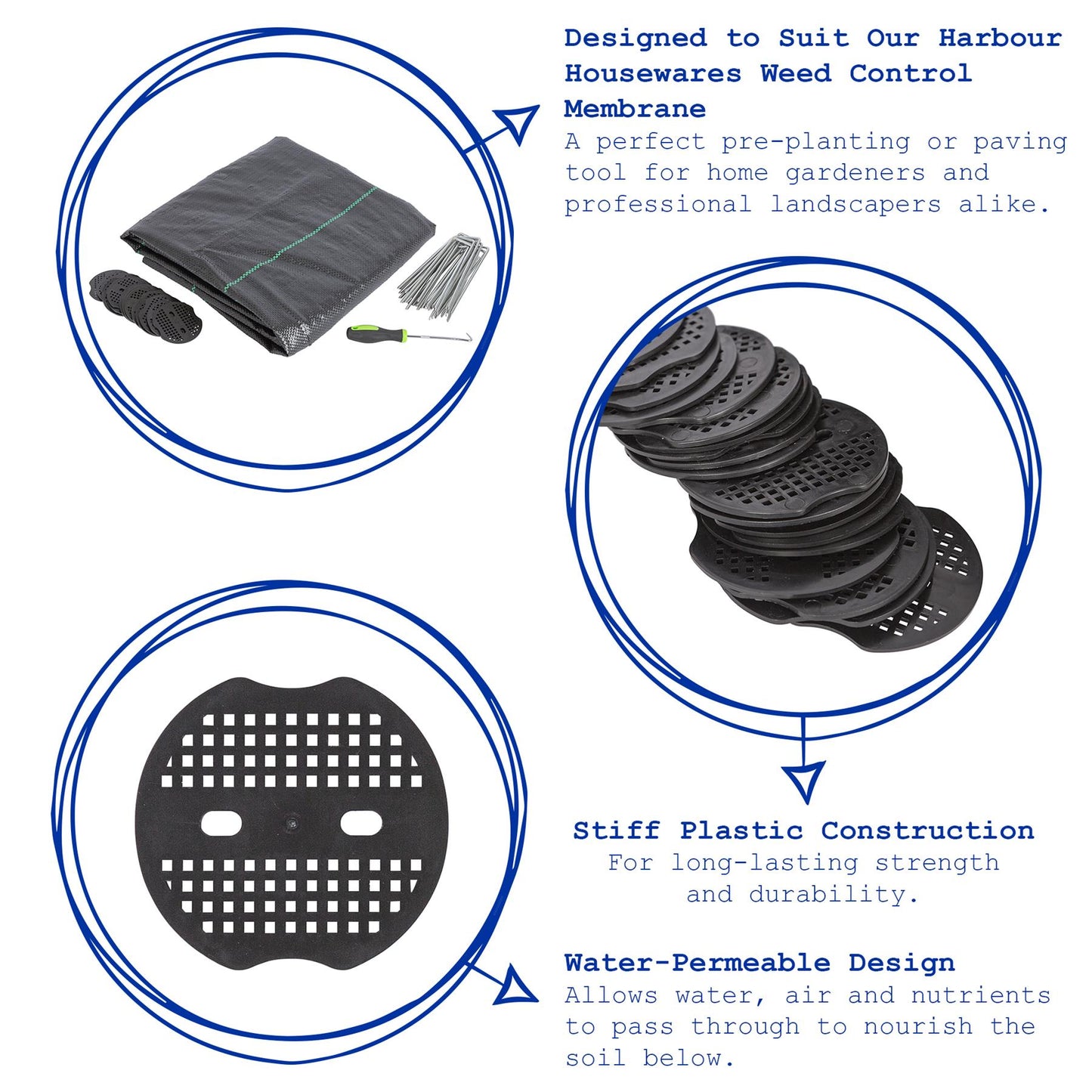 7cm Weed Membrane Peg Plates - Pack of 20