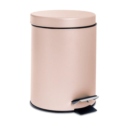 3L Matt Pink Round Stainless Steel Bathroom Pedal Bin