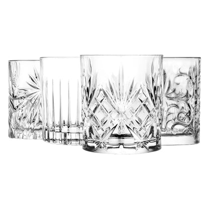 4 Piece Crystal 340ml Mixology Whisky Glass Set
