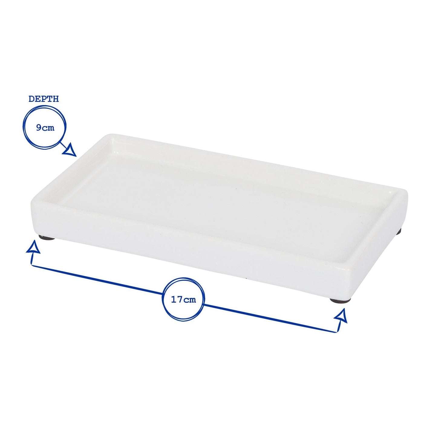 17cm White Ceramic Soap Dispenser Tray