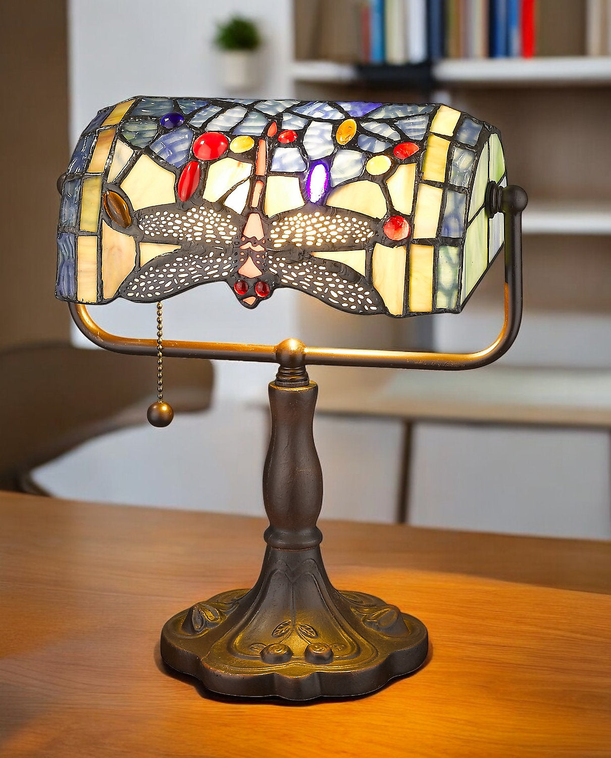 12" DRAGONFLY TIFFANY LAMP