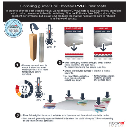 Advantagemat® Vinyl Lipped Chair Mat for Carpets up to 6mm - 90 x 120cm