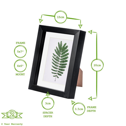 5" x 7" Light Wood 3D Box Photo Frame - with 4" x 6" Mount