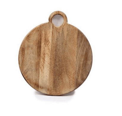Wooden Round Chopping Board With Ring Handle, Cheese Serving Board