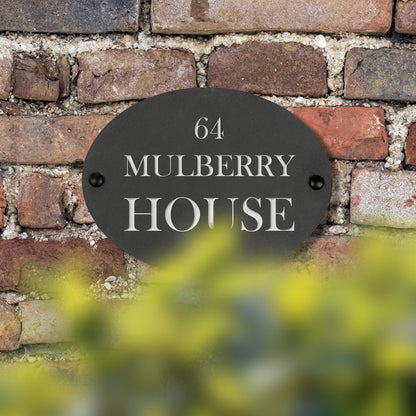 Linea Oval Blank Slate House Sign - 20cm x 15cm