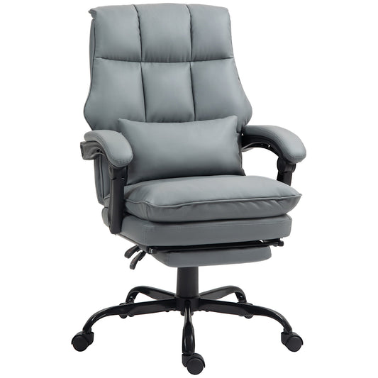 HOMCOM Executive Office Chair, PU Leather Desk Chair with Armrests