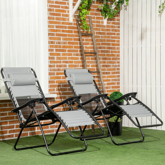 Garden Recliner Chairs Set of 2