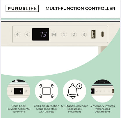 E-Max Desk Height Adjustable (Glass Top)