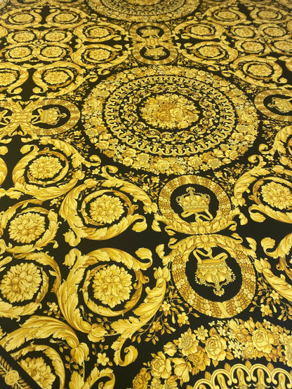 Baroque Black and Gold Upholstery Fabric