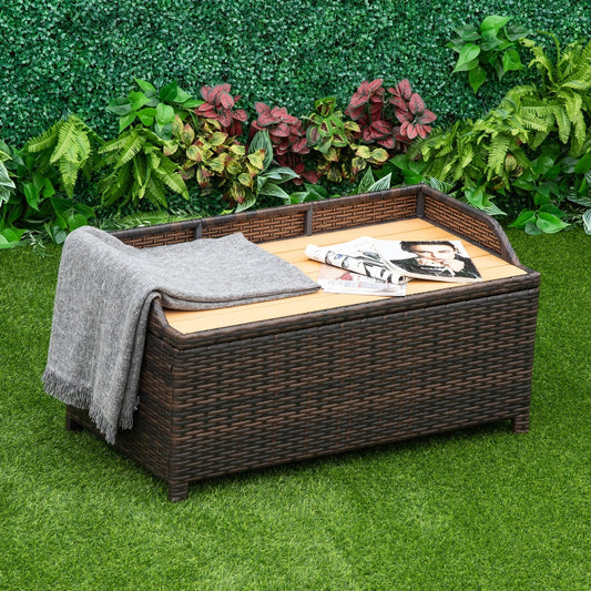 PE Rattan Outdoor Storage Benches