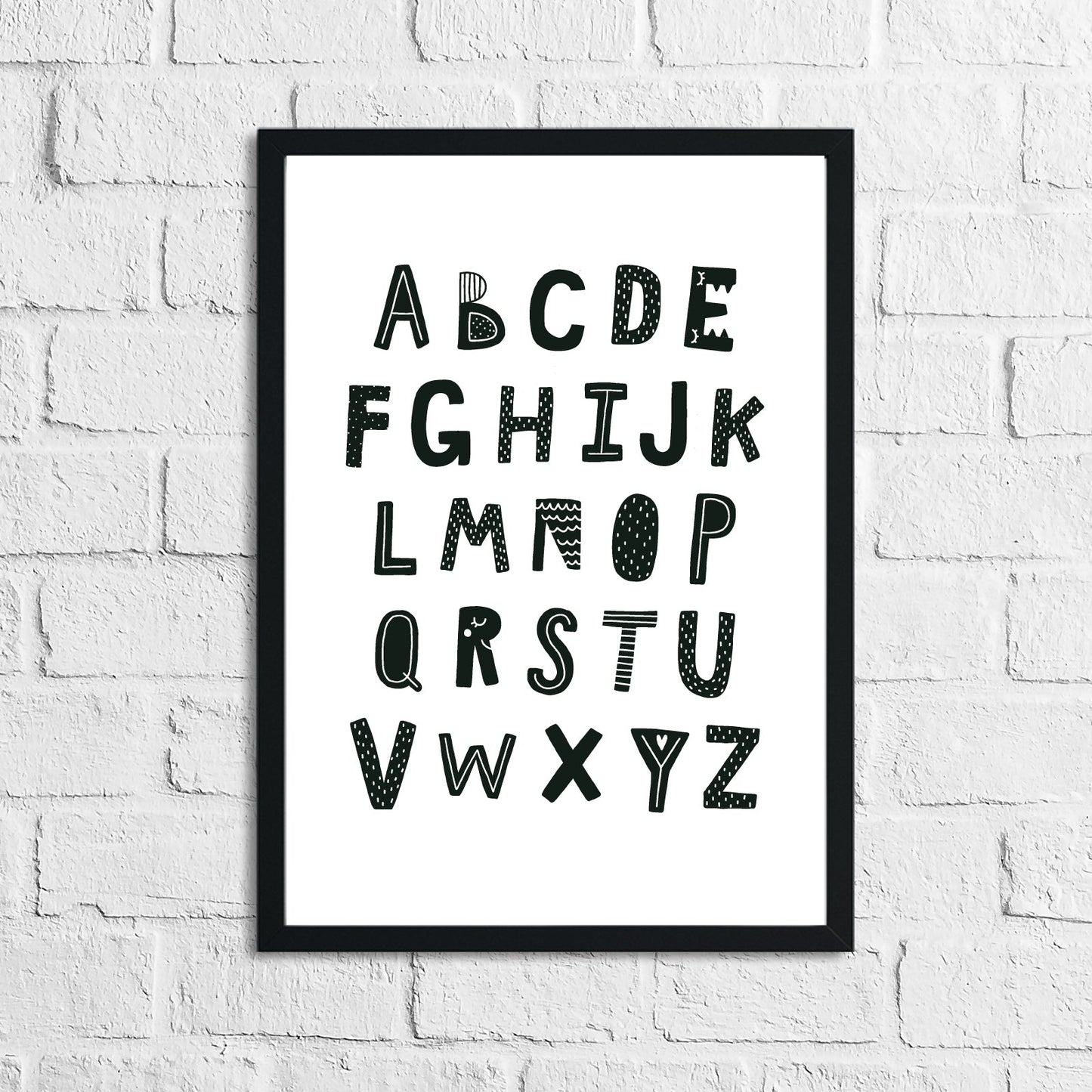 Scandinavian Alphabet Children's Nursery Bedroom Wall Decor Print