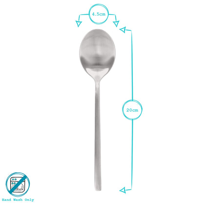 Stainless Steel Dessert Spoons - 20cm - Pack of Four