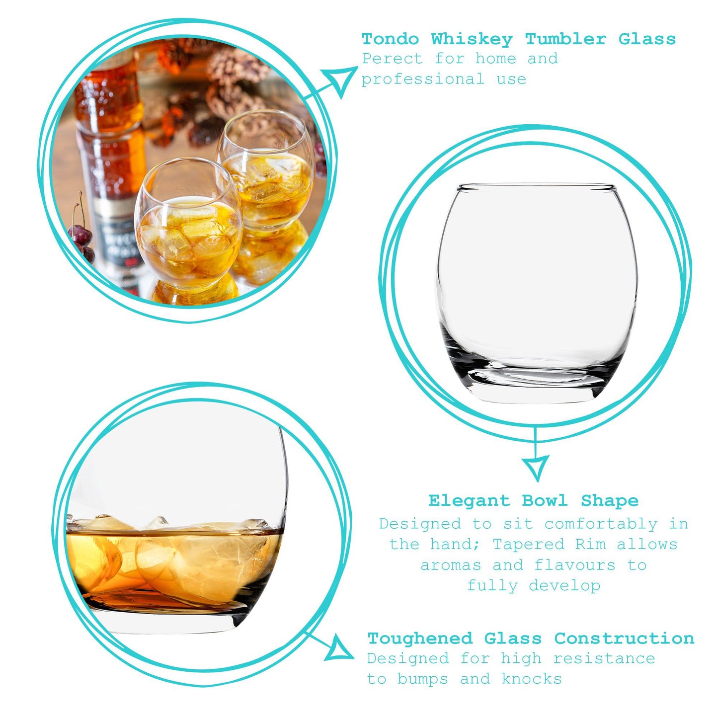 400ml Whisky Glasses - Pack of Six