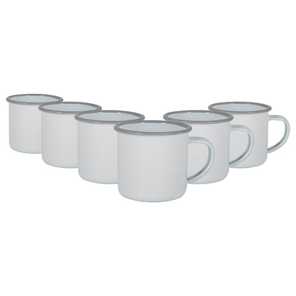 130ml White Enamel Espresso Cups - Pack of Six