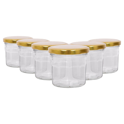 130ml Glass Jam Jars with Lids - Pack of 6