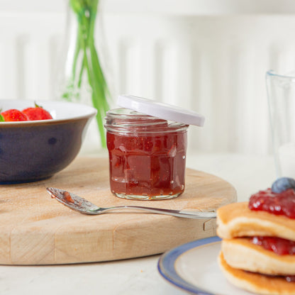 130ml Glass Jam Jars with Lids - Pack of 6