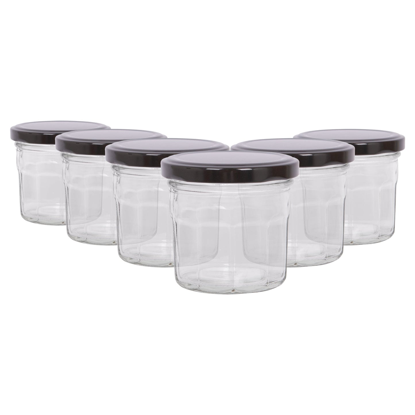 130ml Glass Jam Jars with Lids - Pack of 6