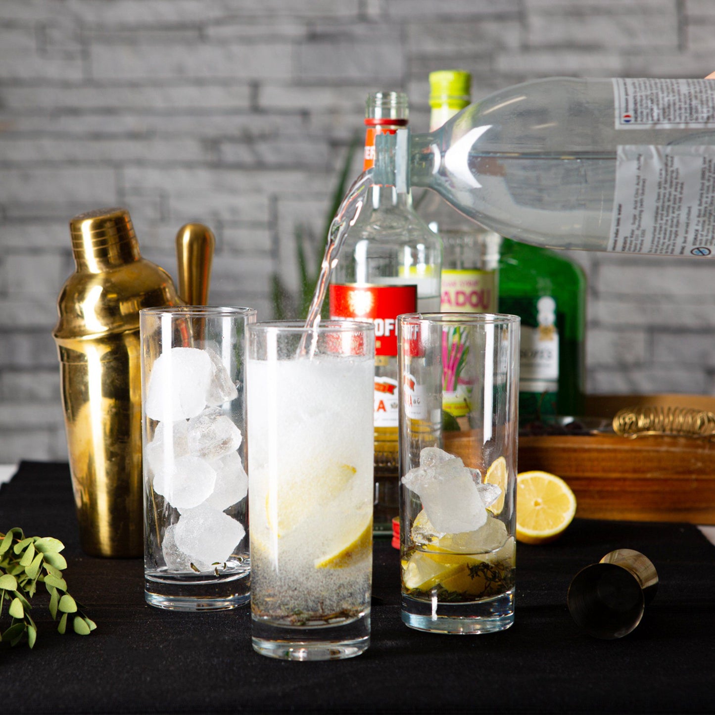 360ml Clear Classic Highball Glasses - Pack of Six