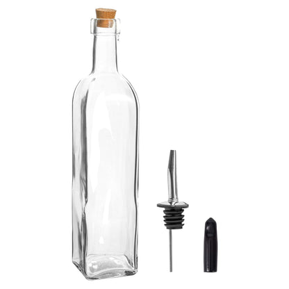 500ml Glass Olive Oil Pourer Bottle with Cork Lid
