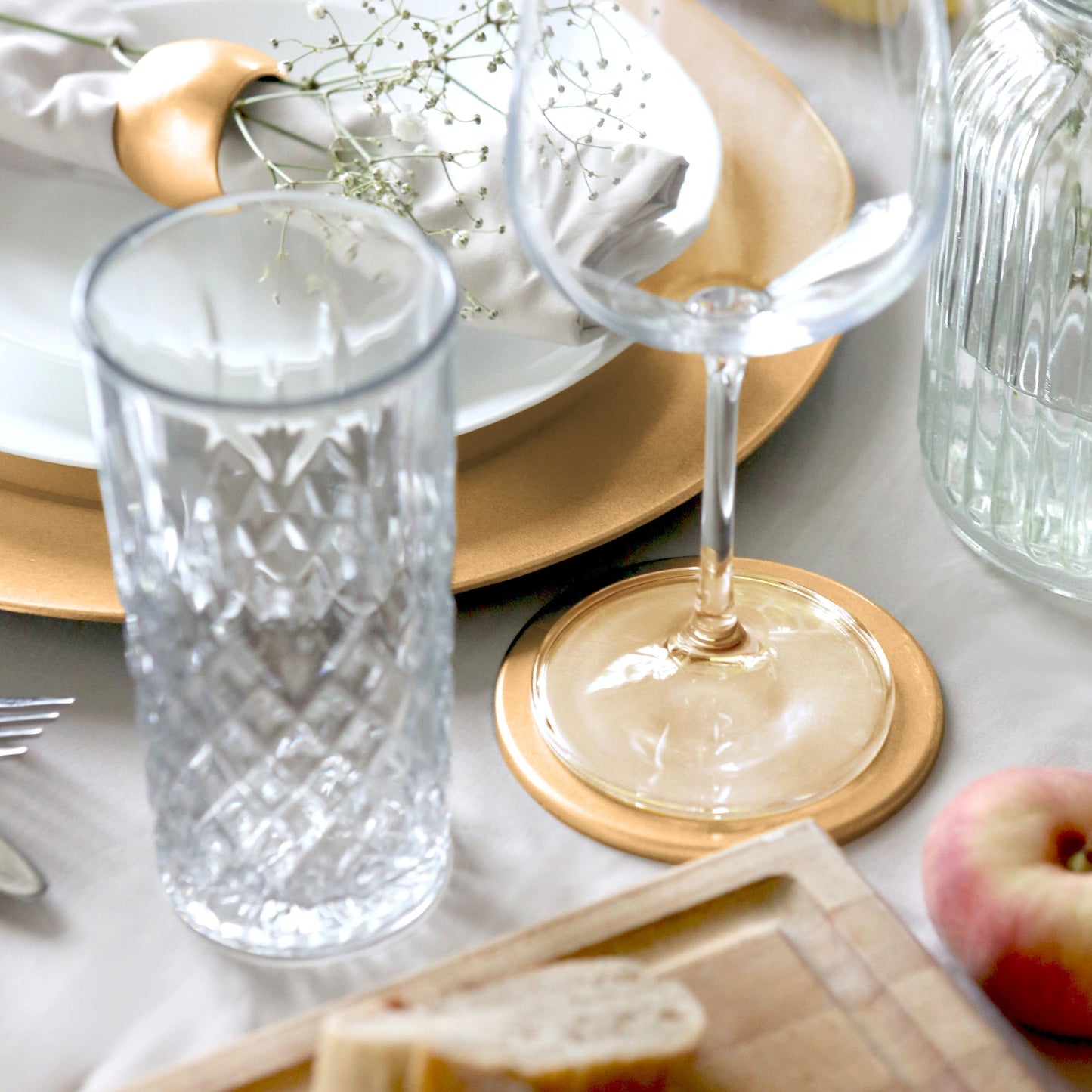 Metallic Gold Melamine Napkin Rings - Pack of Six