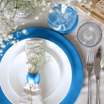 33cm Metallic Melamine Charger Plates - Pack of Six