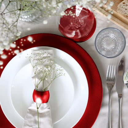 33cm Metallic Melamine Charger Plates - Pack of Six