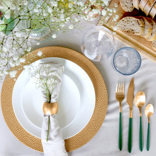 Hammered Melamine Charger Plates - Pack of Six